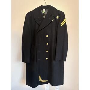 STERLINGWEAR OF BOSTON M22 CLASSIC DOUBLE BREASTED 10 BUTTON BLK PEACOAT SZ 44S